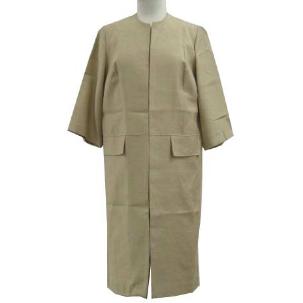 Vintage 1960s Beige Shantung Silk Duster Coat Minimalist Mod Jacket